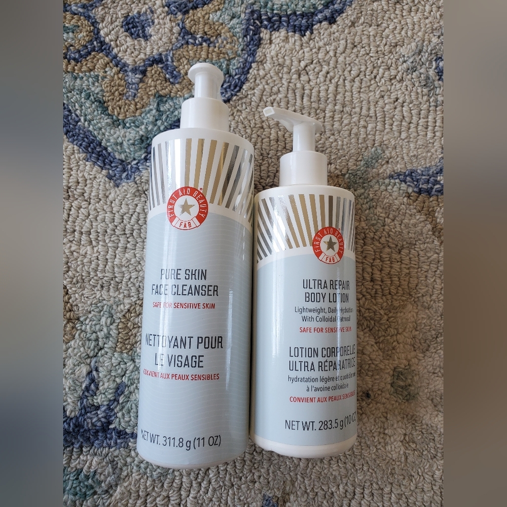 First Aid Beauty Cleanser Body Lotion Lot Jumbo Size